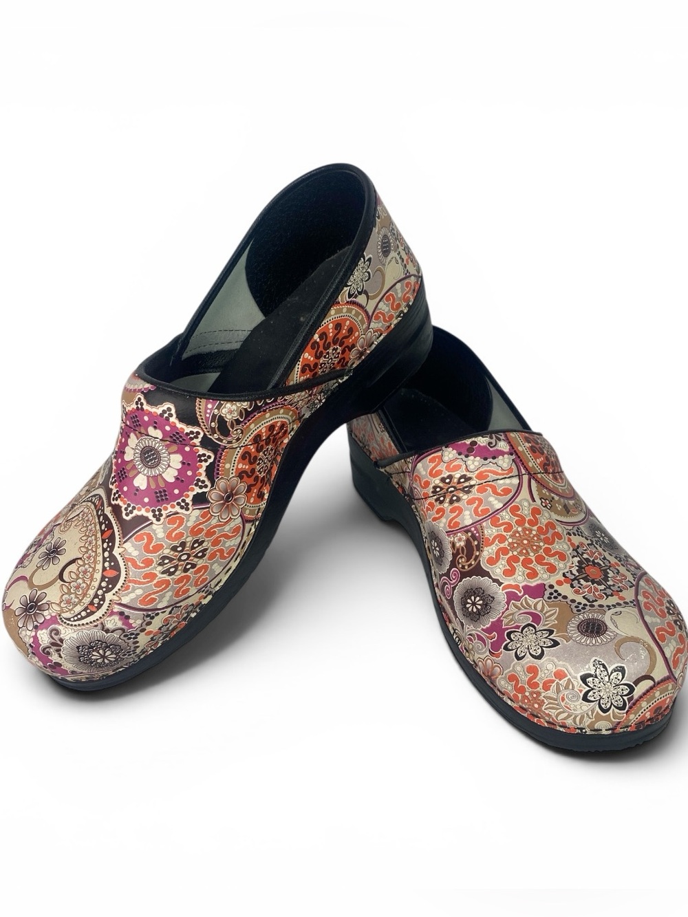 Sanita Clogs Shoes Womens Sz E 41 / US 9.5-10 Paisley Floral Multicolor Nursing